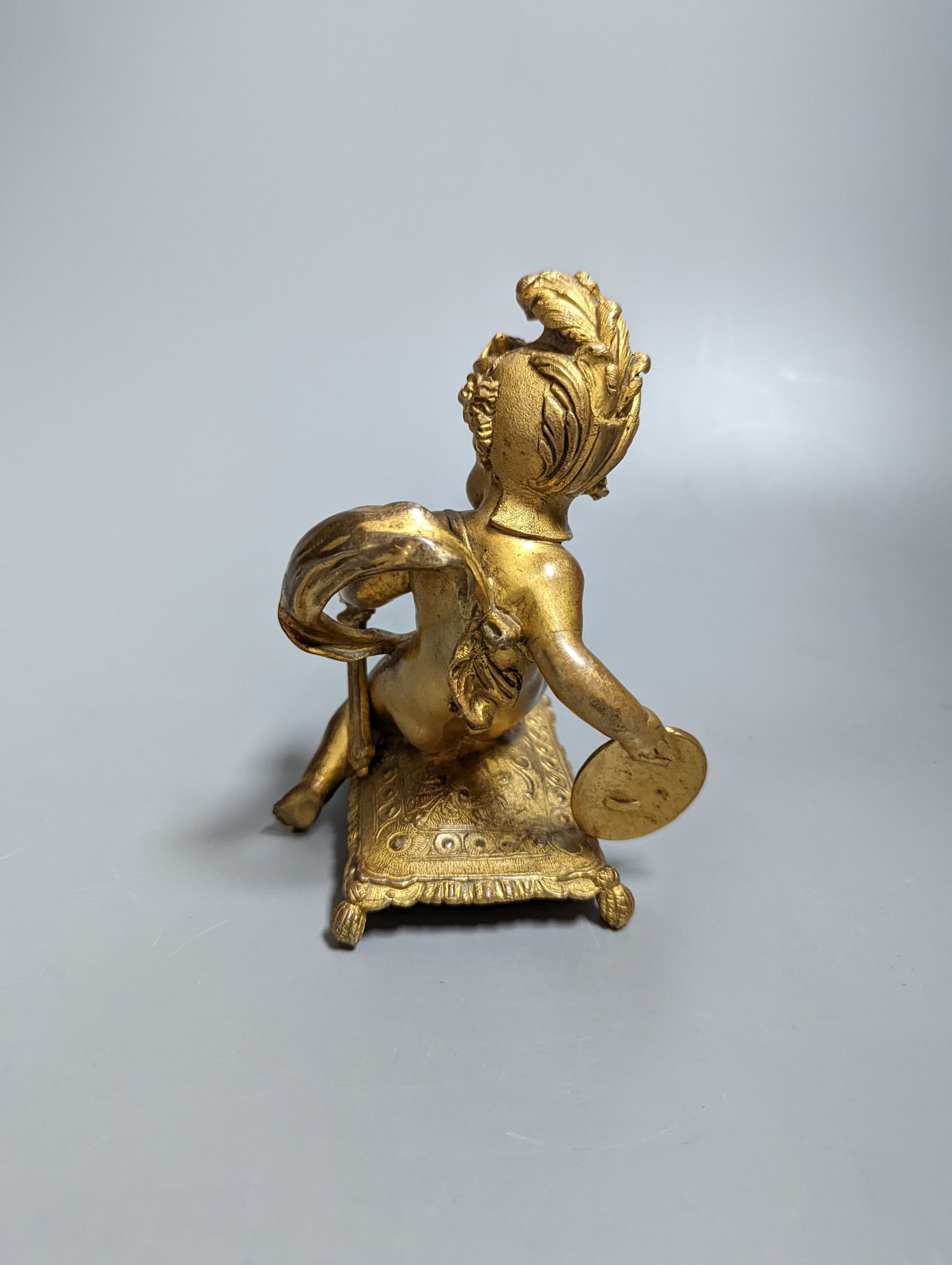 A late 19th century French gilt bronze figural mount 13cm